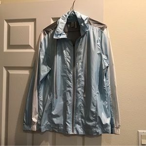 Z by Zella lightweight jacket.  Size M light blue/light gray, white on s…